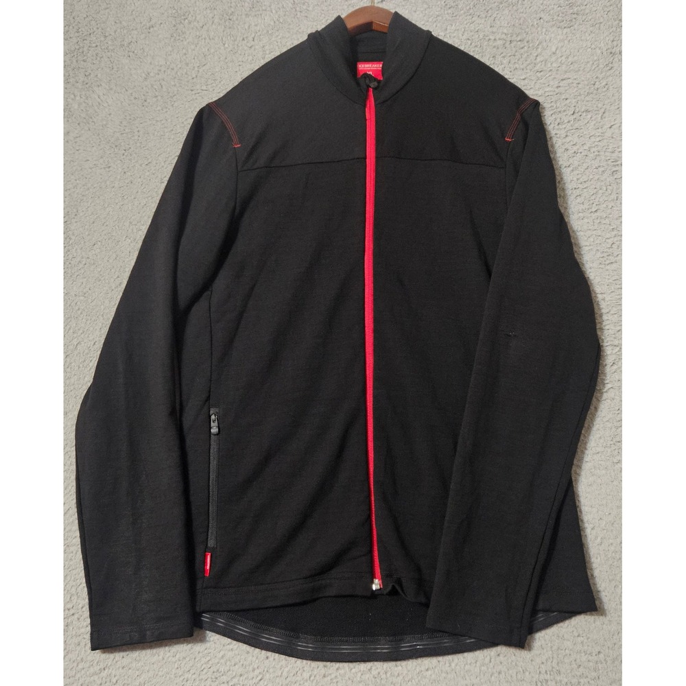 Icebreaker Merino Wool‎ Stretch Full Zip Sweater Jacket Black Mens Size XL